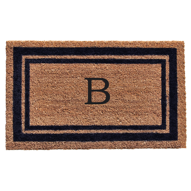 Tapis d'entrée antidérapant Stortz, Rectangle 1 pi 6 po x 2 pi 6 po, B, Bleu foncé / brun clair