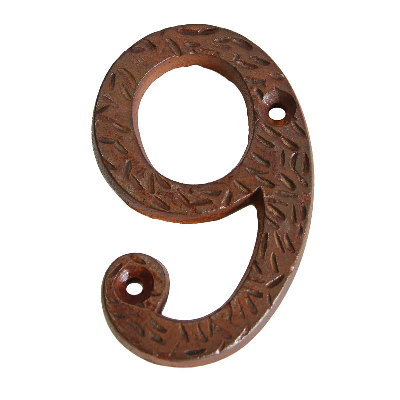 Numéro de maison 3 po, 9, Rouille