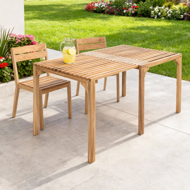 Table de salle à manger d'extérieur en bois massif 60 po