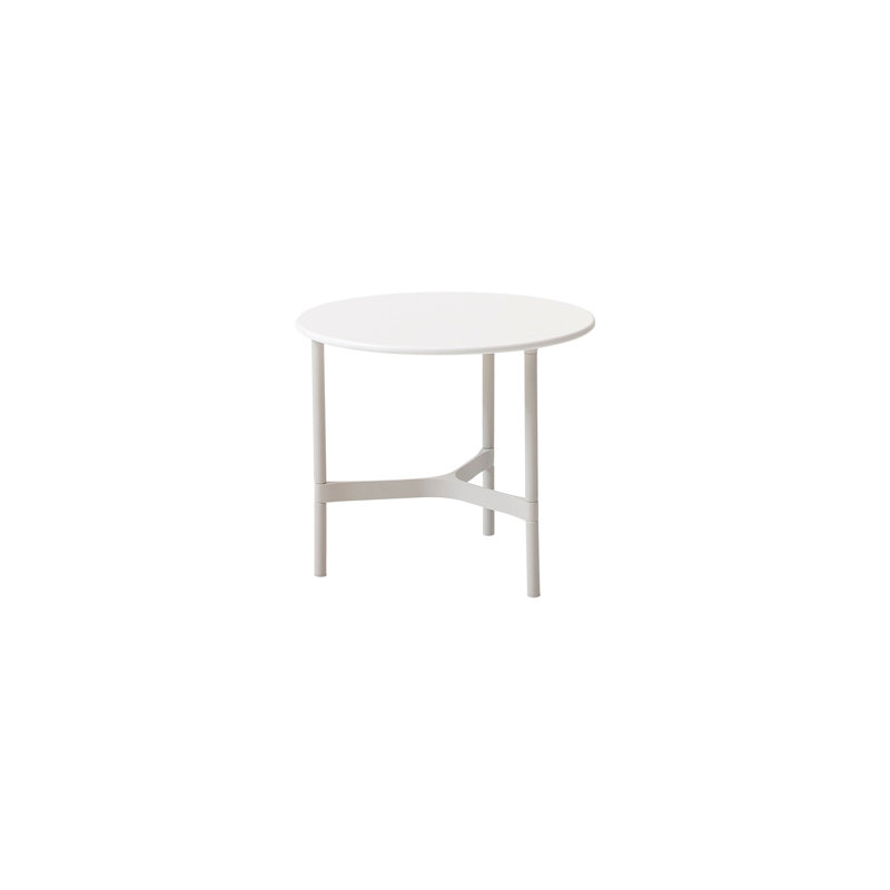Twist Outdoor Round Coffee Table, 14.99" H x 17.8" W x 17.8" D, Teak/Gray