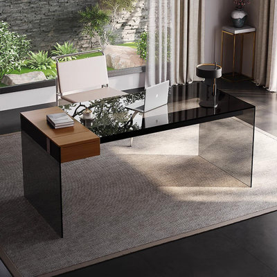 Modern Luxury High-End Transparent Glass Office Desk