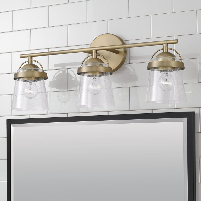 Madison 3 - Light Dimmable Vanity Light, Aged Brass