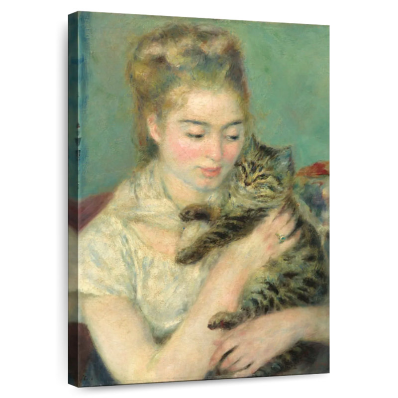 Leisha Woman With A Cat, 30" H x 20" W