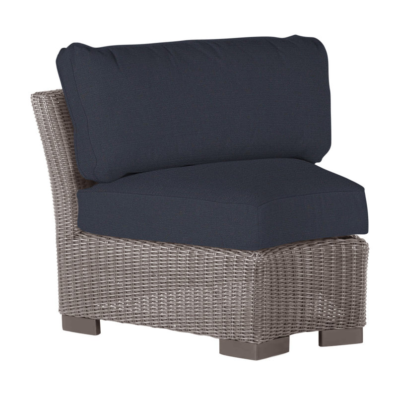 Fauteuil club tissé avec coussins Club, Pas de soudure, Lin marine, Huître