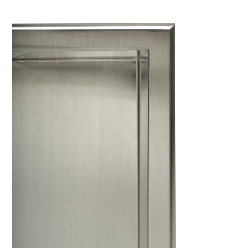 Niche de douche carrée simple en acier inoxydable, Acier inoxydable brossé