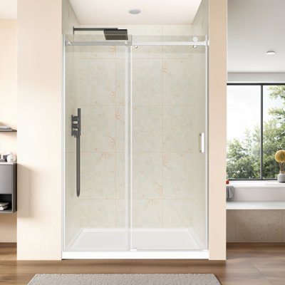 46"-48" Wx72 H Frameless Single Sliding Shower Door  1/4" Tempered
