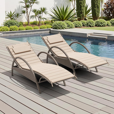 Products Chaise Lounge Cushion Outdoor Set of 2