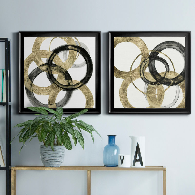 Ring I - 2 pièces, reproduction sur toile encadrée, H 30,5 po x l 61 po x P 1,5 po, Noir