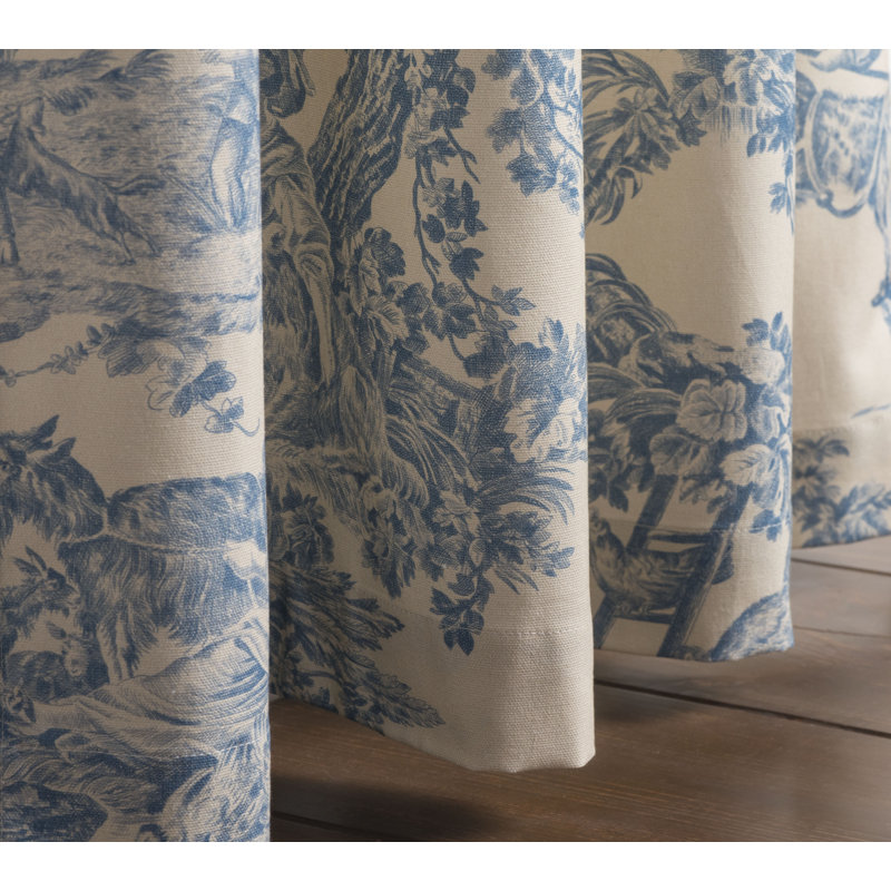 Maison d'Hermine Le Meunier - Rideau bleu 100 % coton - 127 cm x 274 cm, Bleu, L 50 po x L 108 po