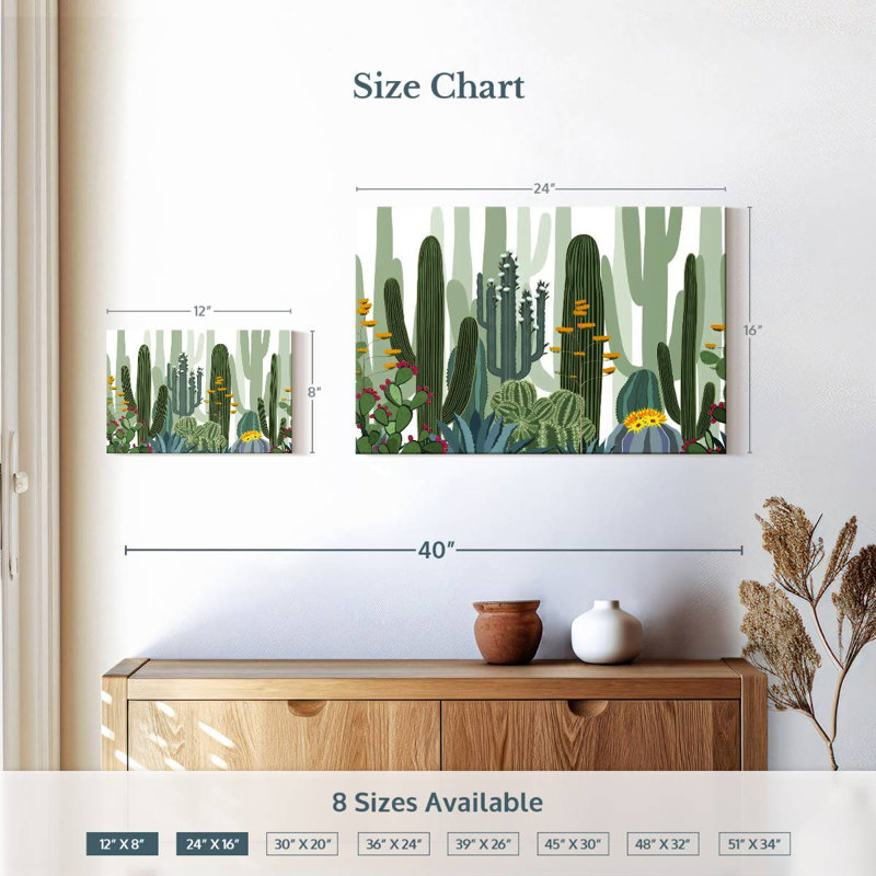 Harnek Desert Cactus Pattern, 16" H x 24" W