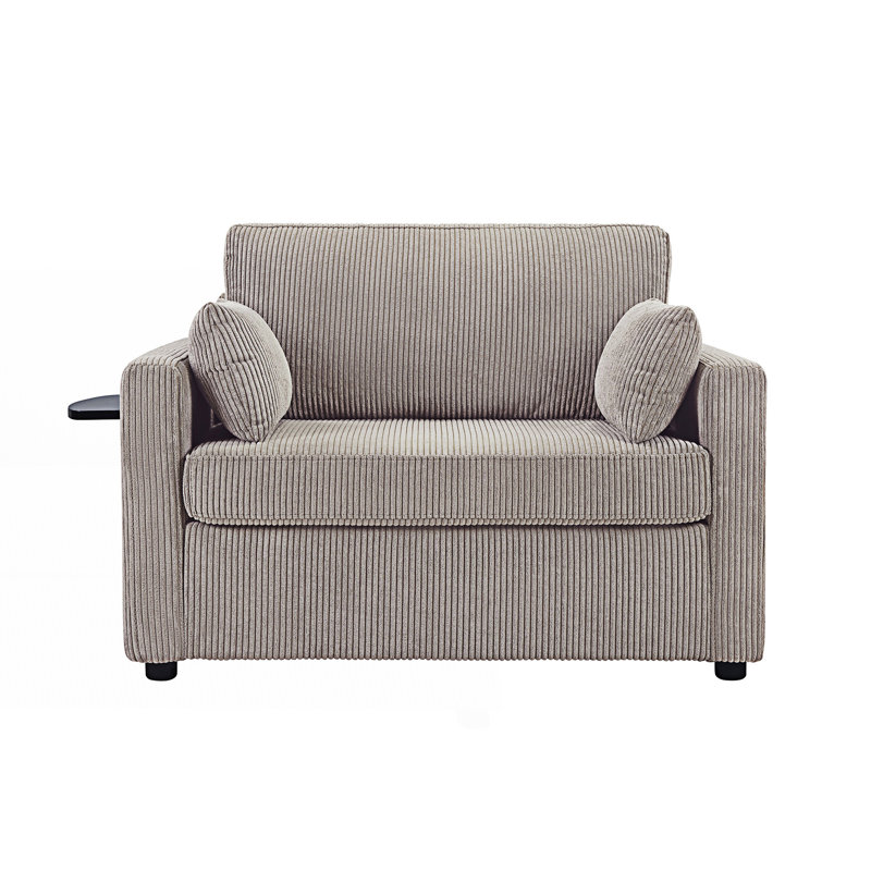 Canapé-lit simple, canapé-lit, canapé-lit avec matelas pliable, Gris / Brun