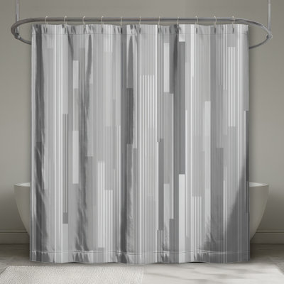 Grey Stripes Shower Curtain -  Pattern Bathroom Decor Modern