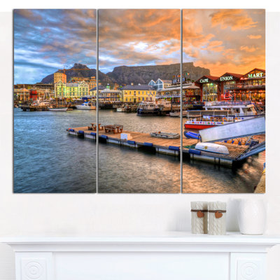 " Cape Town Waterfront At Sunset " 3 - Pieces