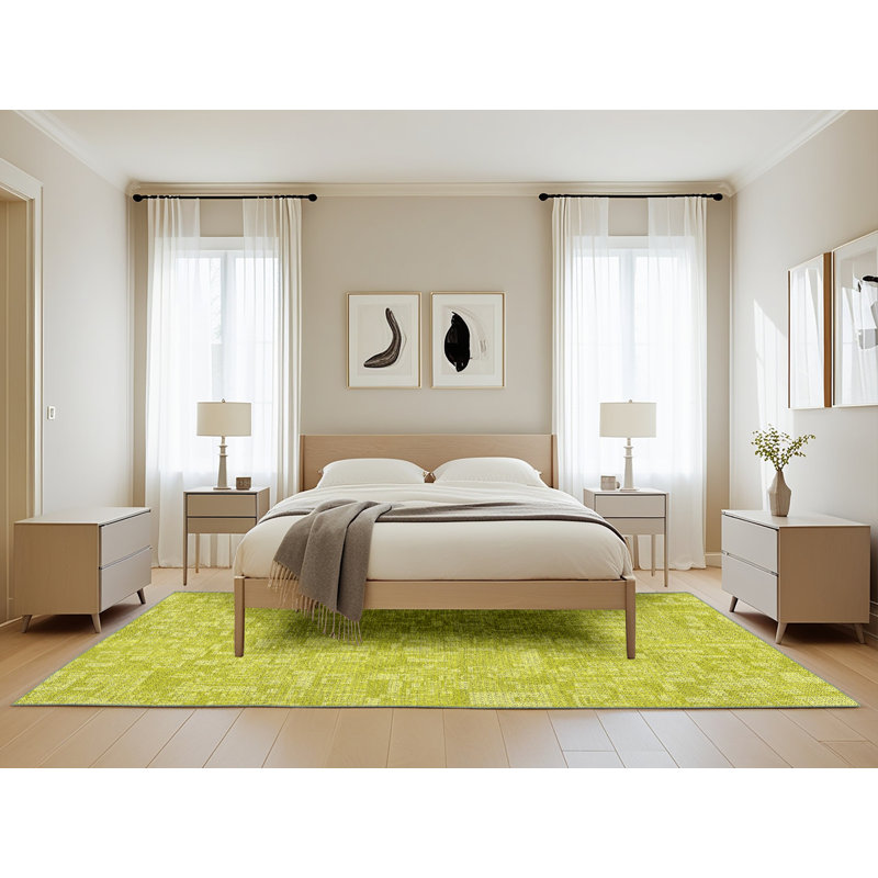 Tapis de surface verte à motif de mer, Rectangle 5 pi x 8 pi