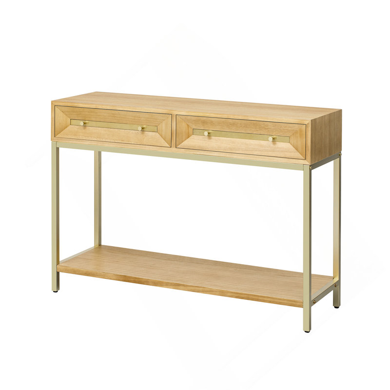 Zephira Console Table With 2 Drawers, Natural