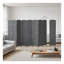 Paravent 8 panneaux tissé à la main avec dessus arqué, gris anthracite - Cloison autoportante pour salon et bureau