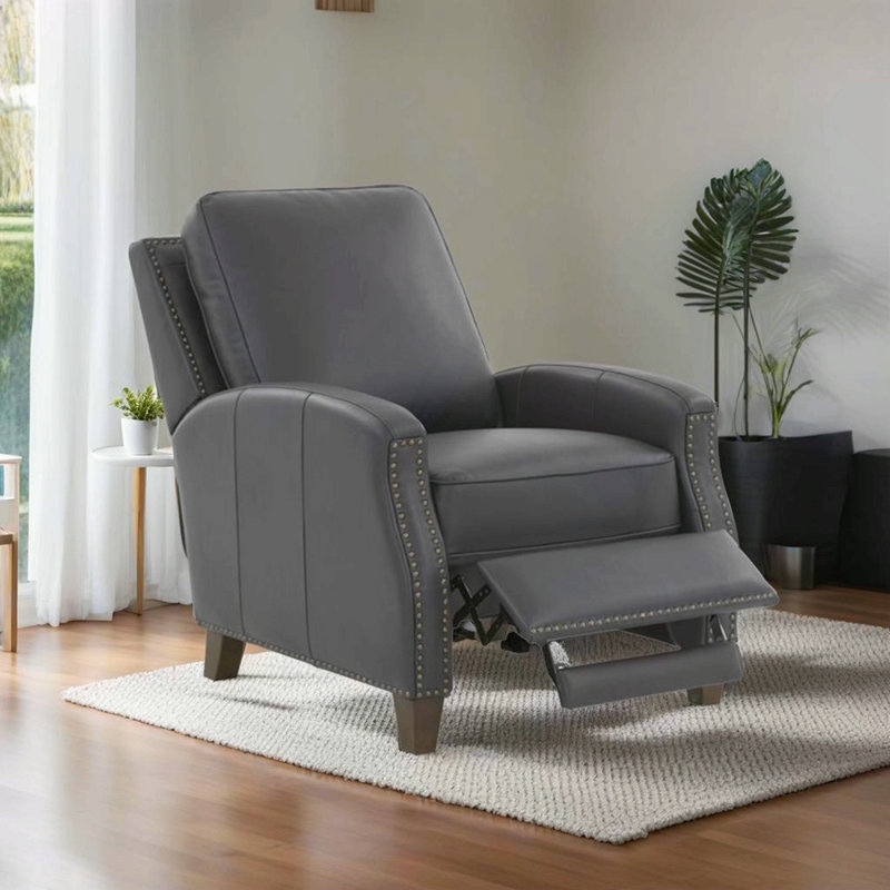 Fauteuil inclinable bleu nuit en similicuir, Bleu