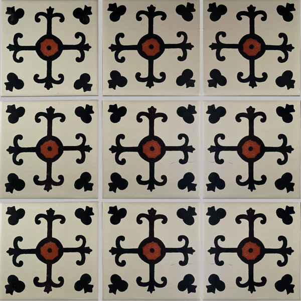 4.2" x 4.2" 9pcs TalaMex Madero Mexican Clay Tile Handmade Talavera Backsplash Mosaic