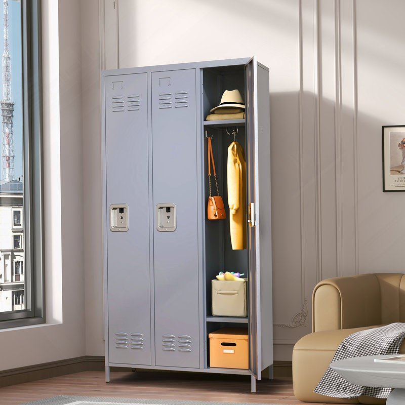 Casier de rangement en acier durable à trois compartiments avec sécurité accrue et assemblage facile pour une utilisation polyvalente