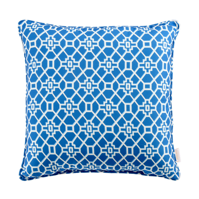 Lillian Reversible 20x20" Throw Pillow, Coastal Lattice Navy Trellis