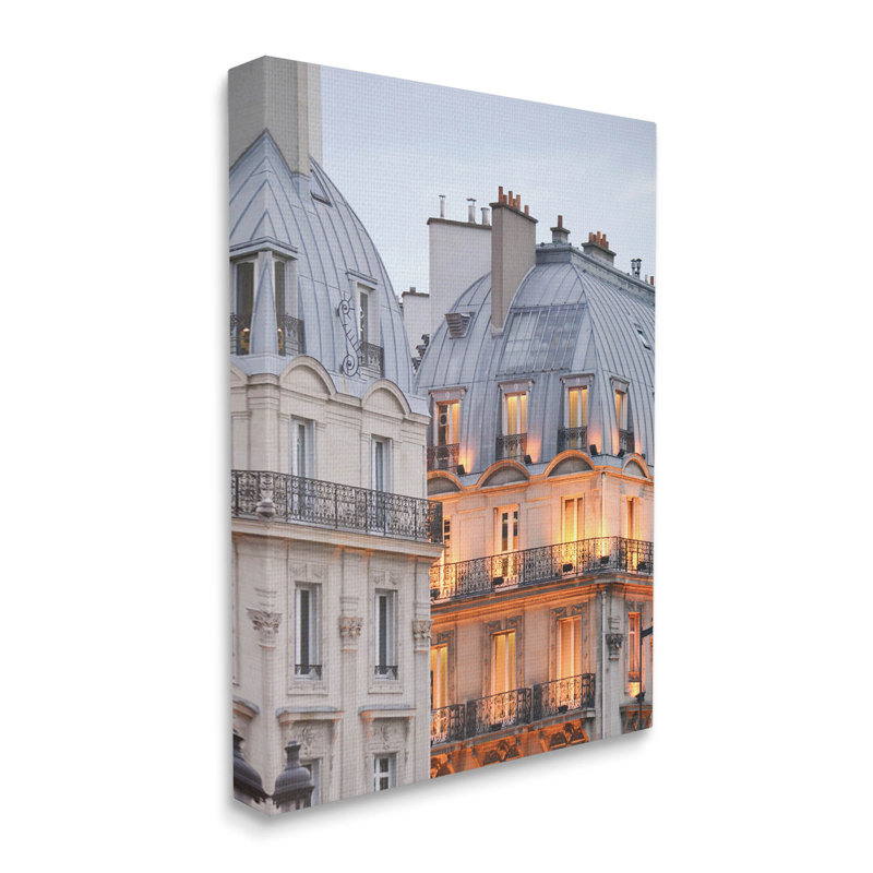 Art européen sur toile, paysage urbain européen par Carina Okula, H 30 po x l 24 po x P 1,5 po