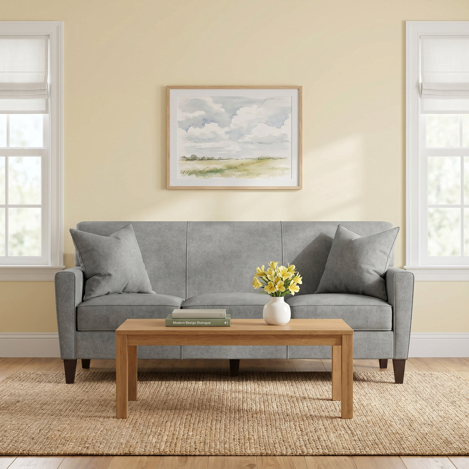 Osmin 80" Sofa, Pebble Silver Polyester Blend