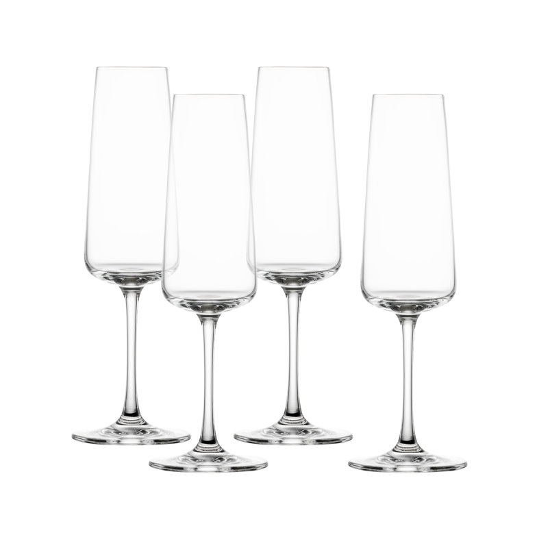 Schott Zwiesel MioVino Crystal Glass, 9 Ounce Champagne Flute (Set of 4), Clear