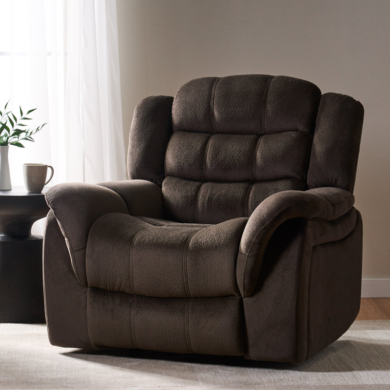 Design classique, tissu moelleux, fauteuil inclinable oscillant, Brun