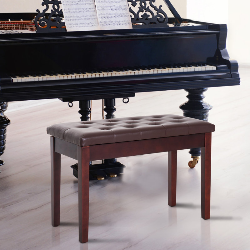 Modern Minimalist Piano Bench, Brown