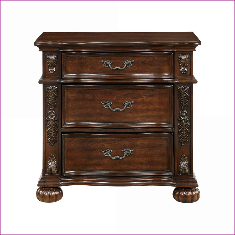 Table de chevet 3 tiroirs Traditional
