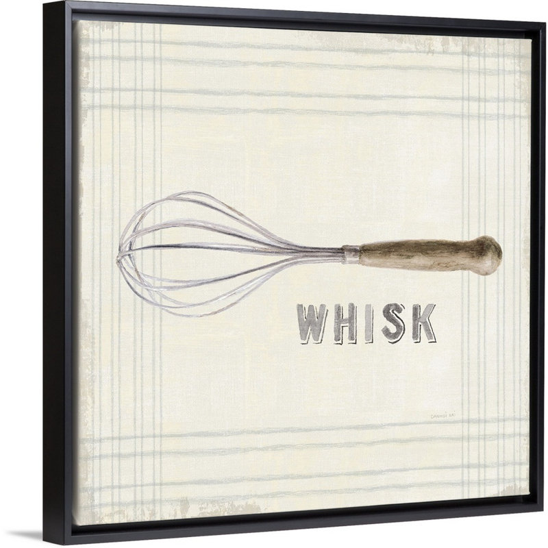 «Floursack Kitchen Sign IV» par Danhui Nai, reproduction sur toile, H 38 po x l 38 po x P 1,75 po, Cadre flottant noir