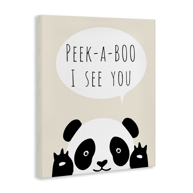 Toile d'ours panda Peek-a-Boo, conception par Chen Alyesh, H 20 po x l 16 po