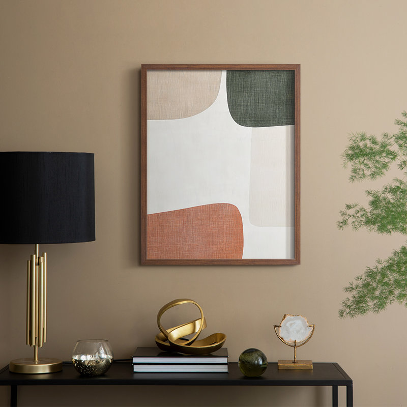 "Abstract", reproduction encadrée prête à être suspendue, Brun, H 10 po x l 8 po