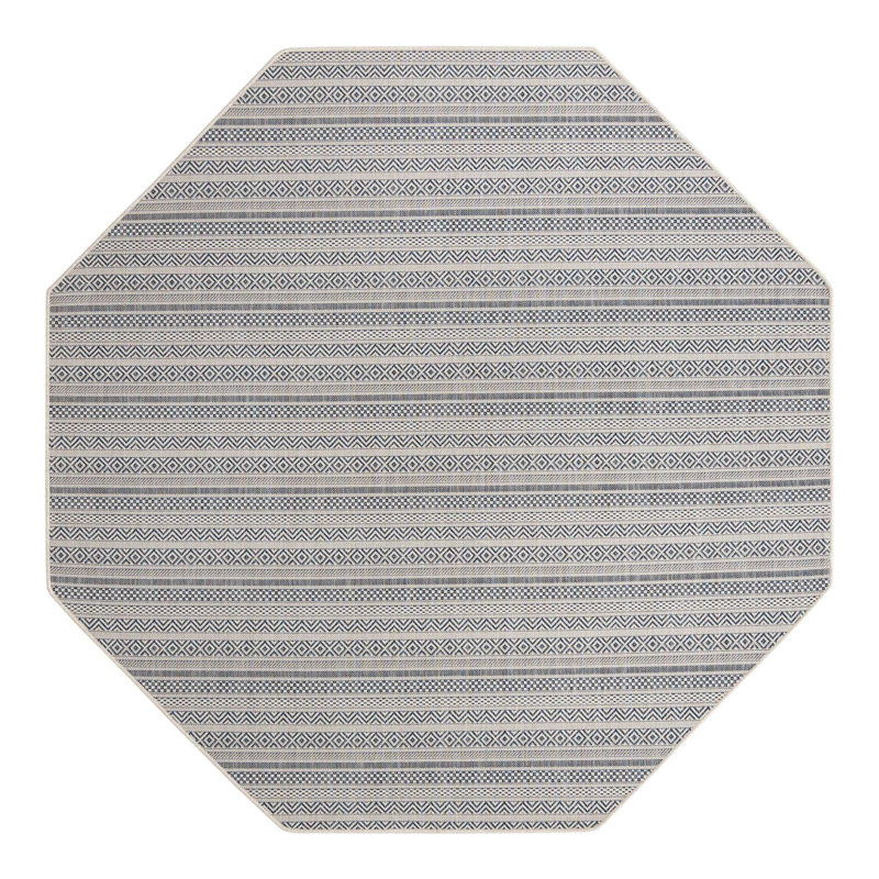 Tapis intérieur / extérieur en polypropylène tissé à la machine Evolet, Octogone 7 pi 10 po x 7 pi 10 po