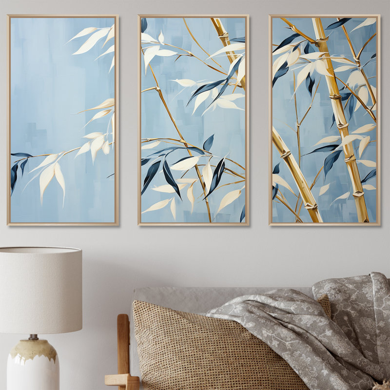 «Zen and Blue», art zen, H 40 po x l 60 po x P 1 po, Cadre naturel flottant
