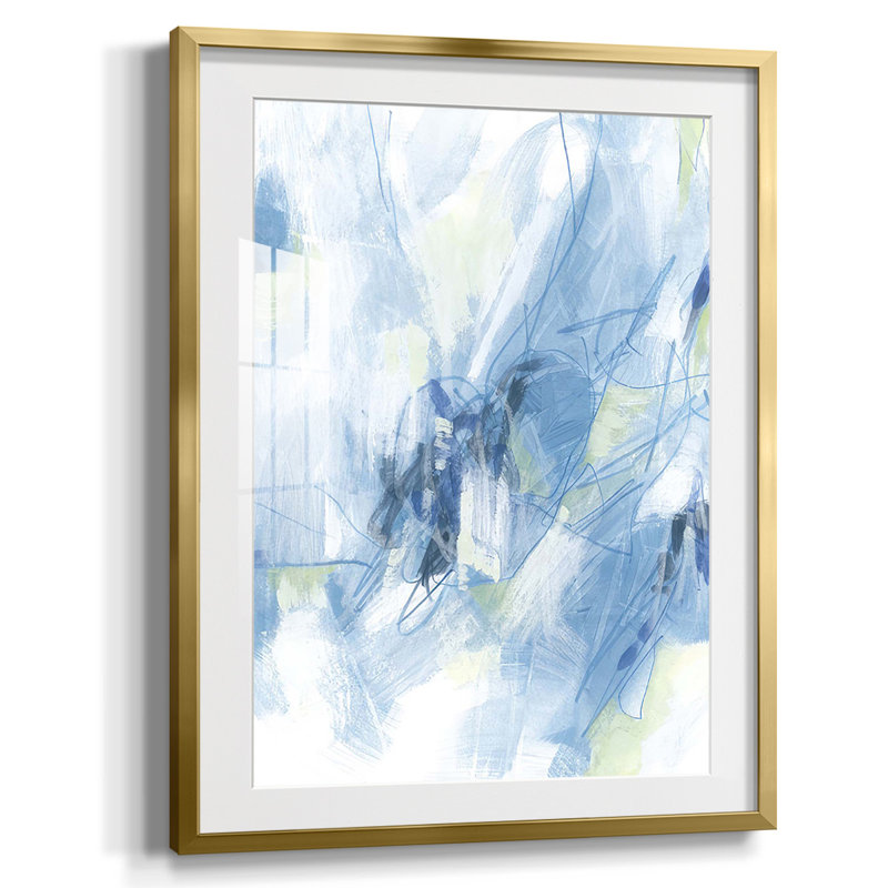 Marbre noir II, reproduction encadrée, Blanc, Papier avec cadre doré