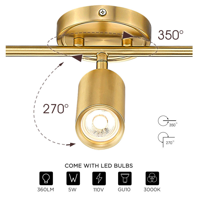 6-Light Adjustable Heads LED Track Lighting Fixture