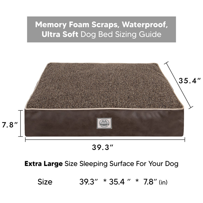 Jungolica Orthopedic Pet Bed, Dark Brown, 100cm H x 90cm W x 20cm D