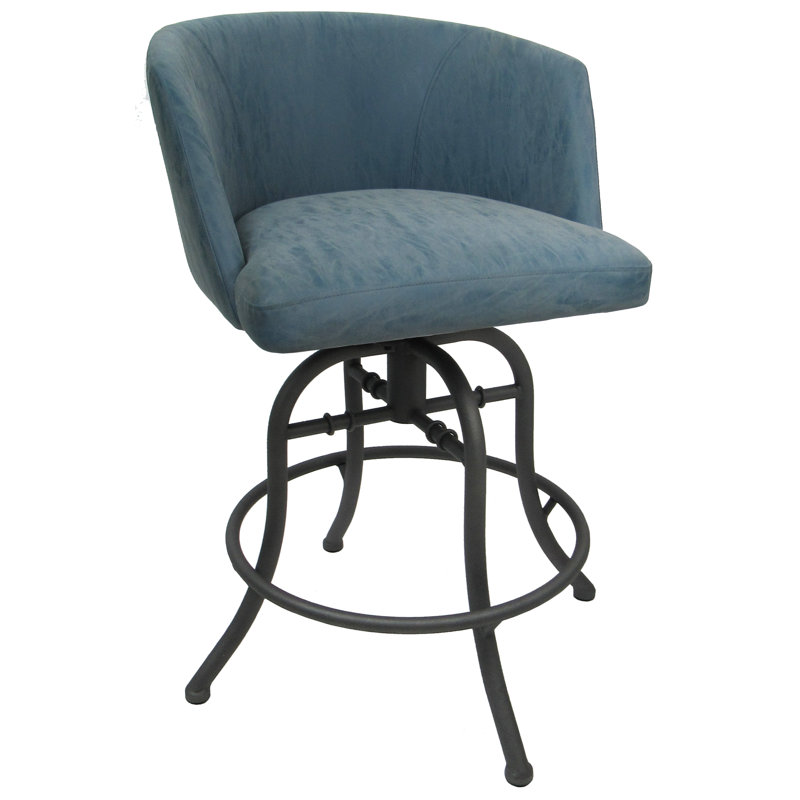 Dupont Cermenho Swivel Tilt Counter Metal Bar Stool 26" Joey - Basin Beige - Grey, Counter Stool (26” Seat Height), Topaz