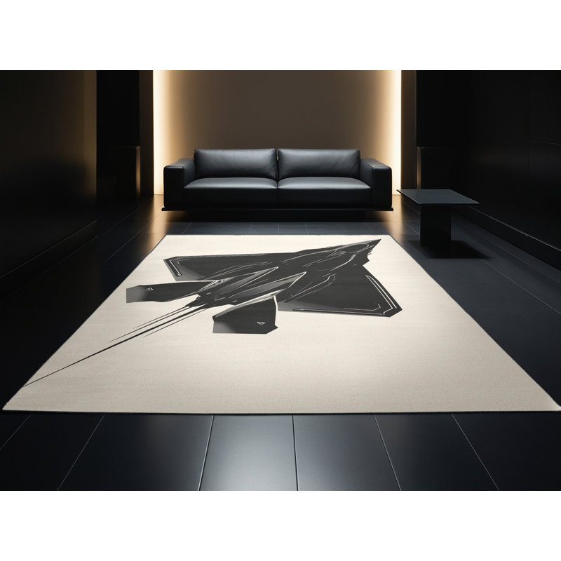 Tapis beige élégant et chic lavable à la machine pour véhicules et transport, 7 x 9