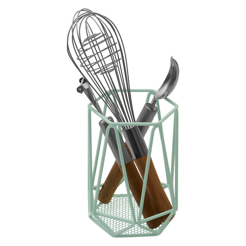 Stainless Steel Utensil Crock, Green