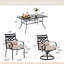 Ensemble de salle à manger rectangulaire pour 6 personnes de 60 po avec coussins et parasol Aivo-1942179530