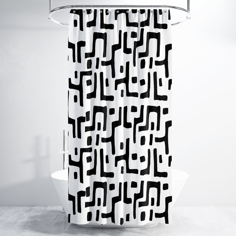 Rideau de douche, Blanc / noir