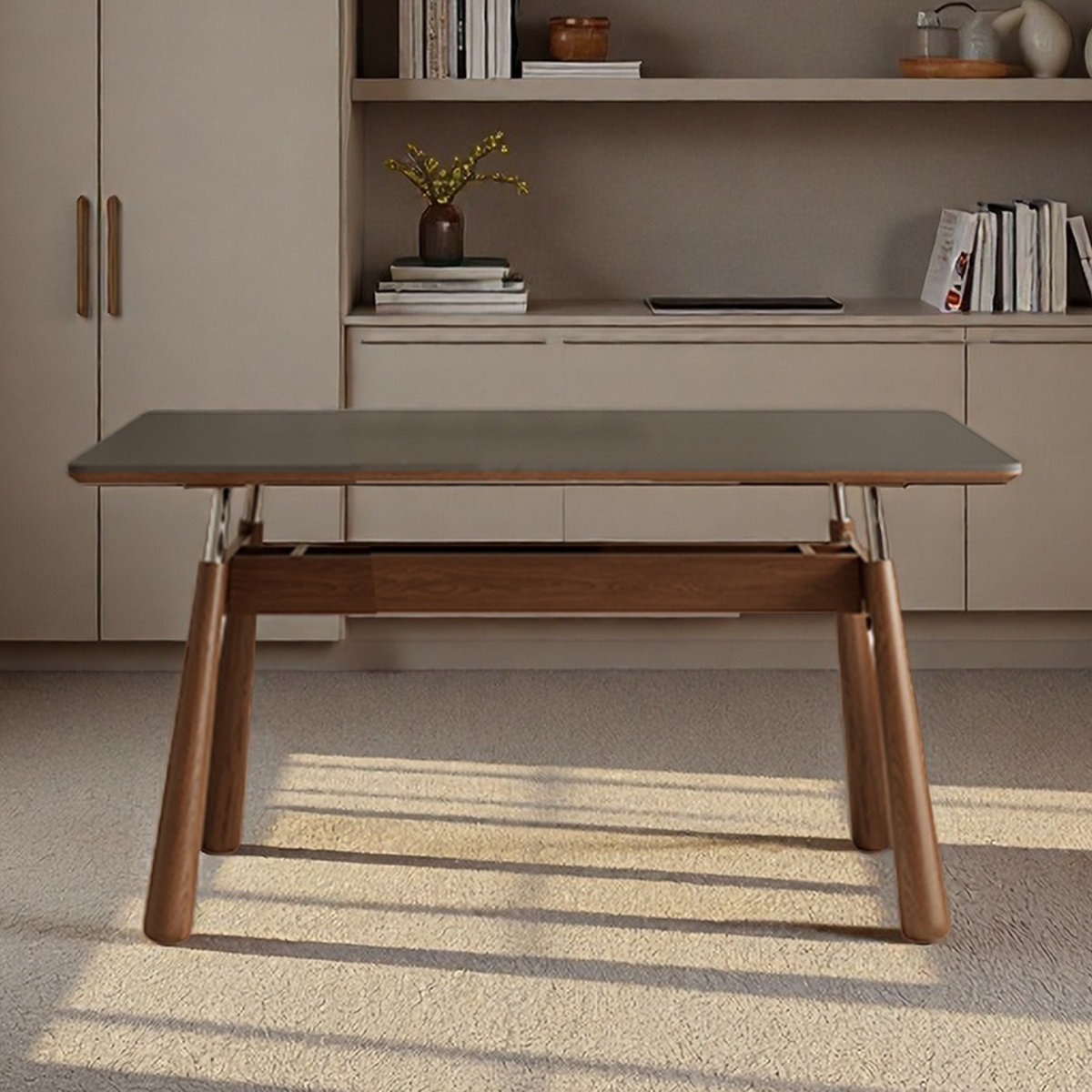Corrigan Studio Solid wood black rectangular desk for slate board ...
