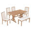 Table de salle à manger 6 pièces avec 4 chaises rembourrées et banc Farmhouse Classical-1960462336-1960462338