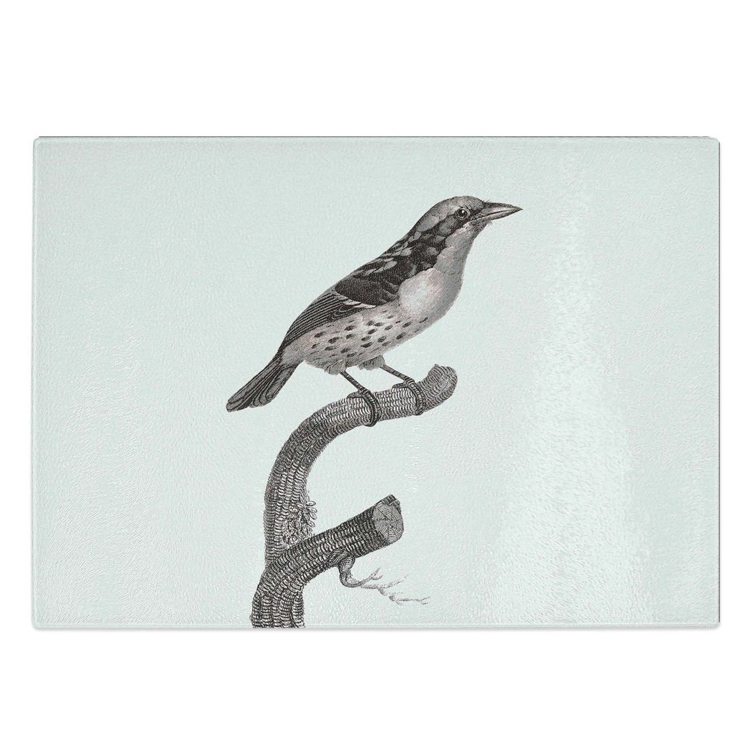 Tempered Glass Sparrow Bird by Jacques Barraband Chopping Board