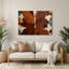 «Southwestern Cowboy Cowhide Motif 63», art mural en métal brun-148532754