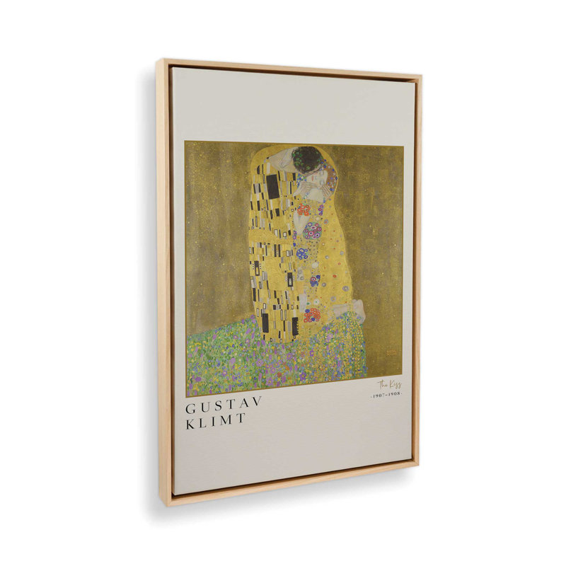 Le Baiser de Gustav Klimt, Cadre américain en érable flottant, H 48,75 po x l 32,75 po