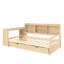 Lit de jour simple en bois massif avec tiroirs de rangement, bureau, port de charge et bibliothèque-853367127
