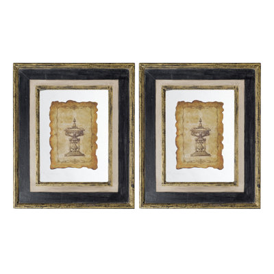 2 18 x 22 po. Impression sur verre antique. Le cadre en bois ajoute un charme antique, encadré et décoratif. Attrait rétro